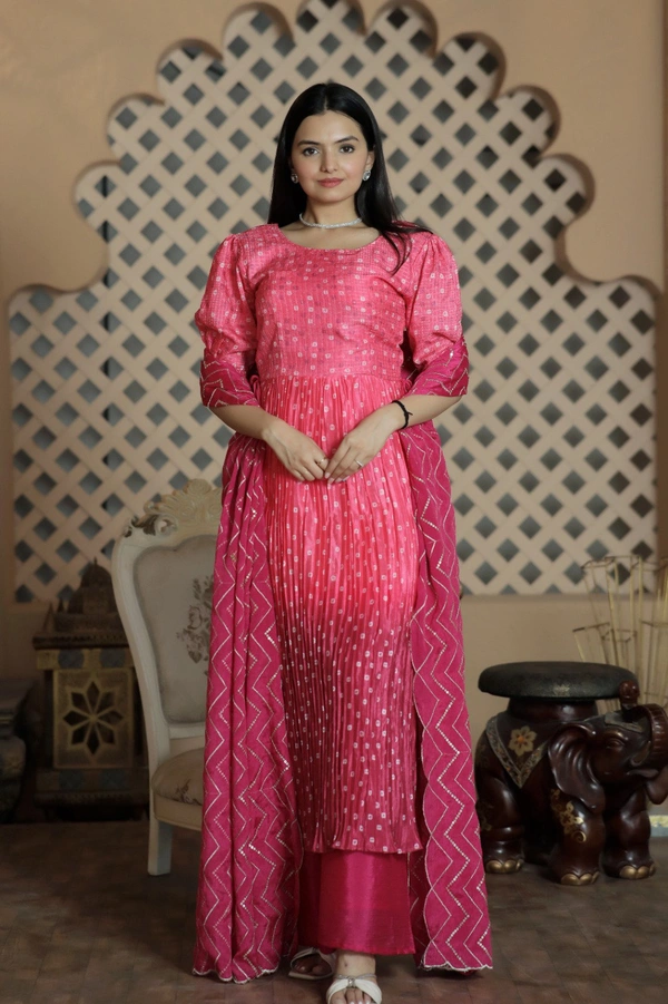 Antique Fashion Nayracut Plazo kurti set - pink, L (40)