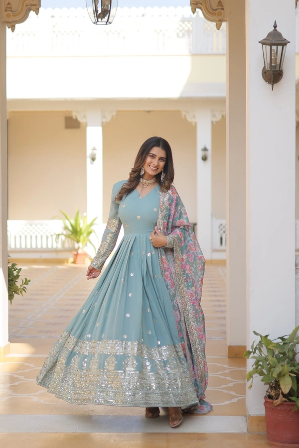 Antique Fashion  Gownwithdupatta  - colour 3, M (38)