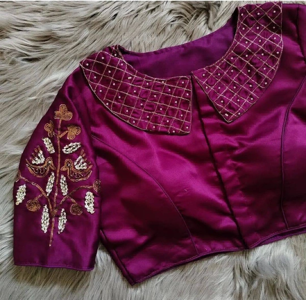 Antique Fashion  Purely silk handmade zardosi work with boutique style Blouse - colour 2