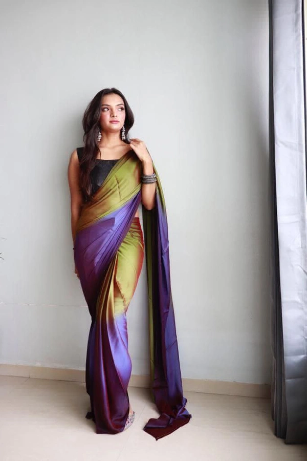 Antique Fashion  Beautiful Designer saree in Soft Nylon fabric with 3D padding shades - Shade 1
