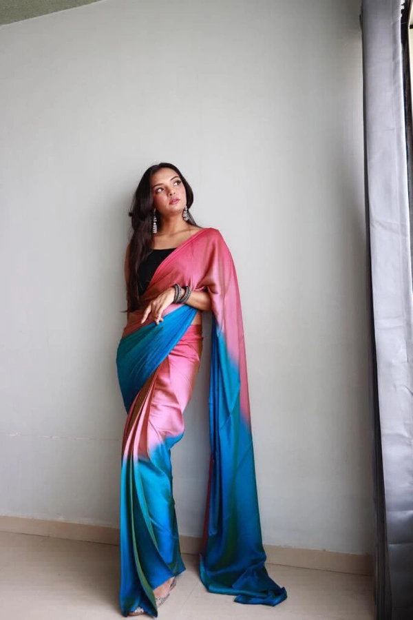 Antique Fashion  Beautiful Designer saree in Soft Nylon fabric with 3D padding shades - Shade 2