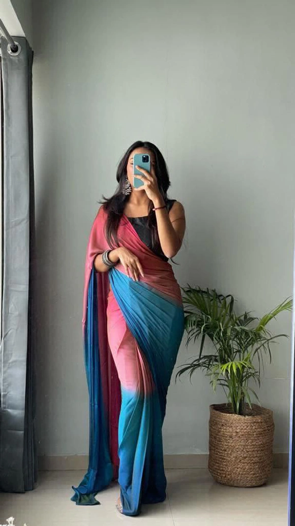 Antique Fashion  Beautiful Designer saree in Soft Nylon fabric with 3D padding shades - Shade 2