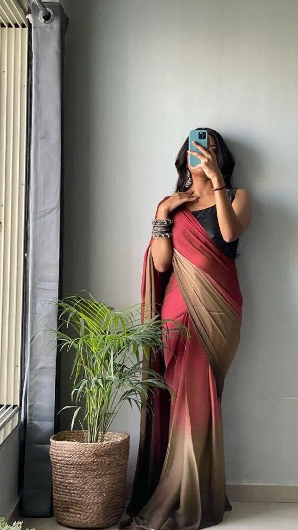 Antique Fashion  Beautiful Designer saree in Soft Nylon fabric with 3D padding shades - Shade 3