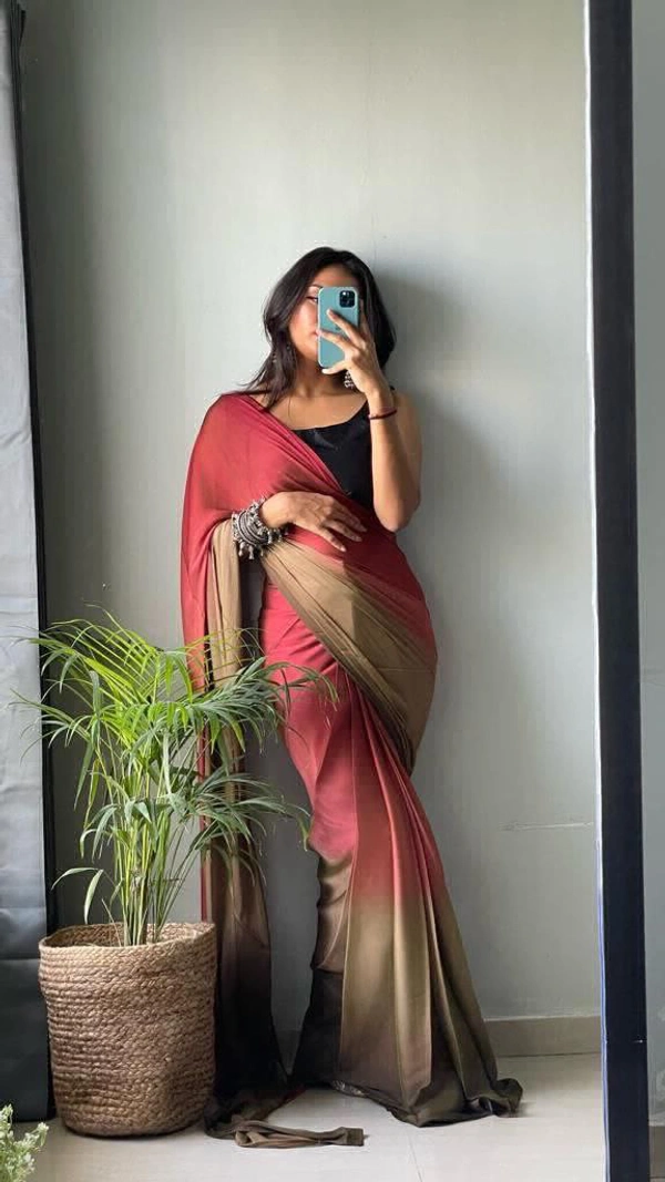Antique Fashion  Beautiful Designer saree in Soft Nylon fabric with 3D padding shades - Shade 3