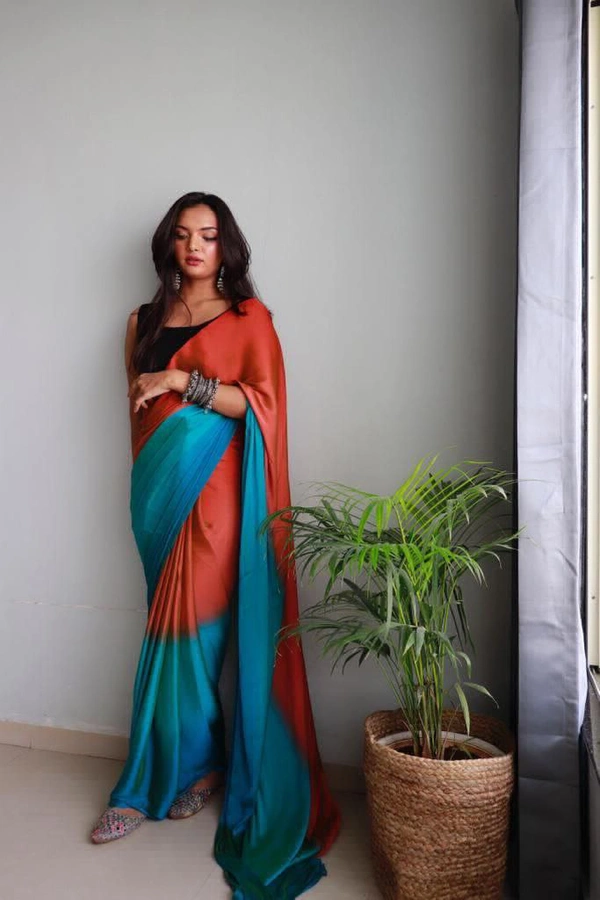 Antique Fashion  Beautiful Designer saree in Soft Nylon fabric with 3D padding shades - Shade 5