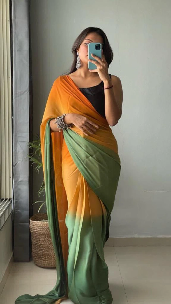 Antique Fashion  Beautiful Designer saree in Soft Nylon fabric with 3D padding shades - Shade 6