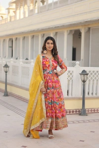 Antique Fashion 1 GOWN WITH DUPATTA SET - colour 1, L (40)