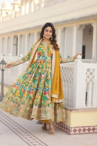 Antique Fashion 1 GOWN WITH DUPATTA SET - colour 2, L (40)