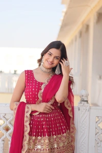 Antique Fashion 1 READYMADE KURTI GHARARA DUPATTA - Xxl (44), rani