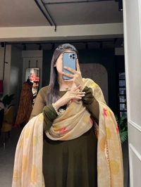 Antique Fashion 1 In the simplicity of a plain gown and the ethereal touch of an organza dupatta, elegance finds its perfect harmony. - mehendi