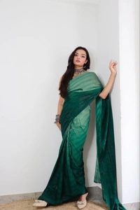 Antique Fashion 1 Most Beautiful 1 Min Sarees With 3D Padding Shaded Simmer patti - colour 2