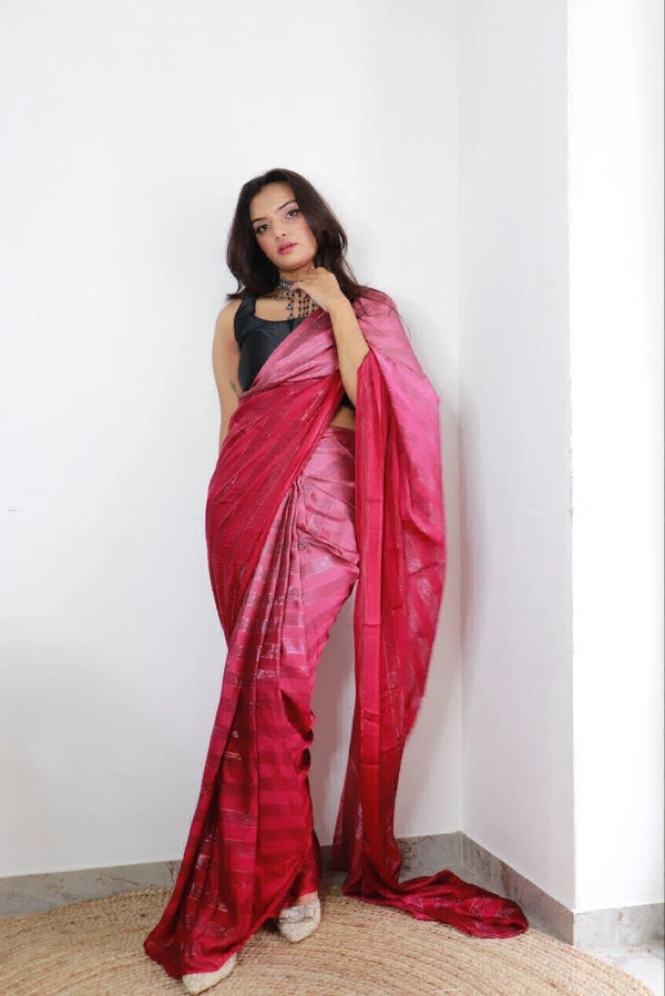 Antique Fashion  Most Beautiful 1 Min Sarees With 3D Padding Shaded Simmer patti - colour 4