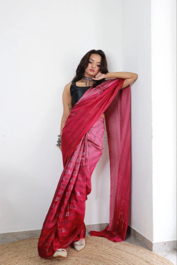 Antique Fashion  Most Beautiful 1 Min Sarees With 3D Padding Shaded Simmer patti - colour 4