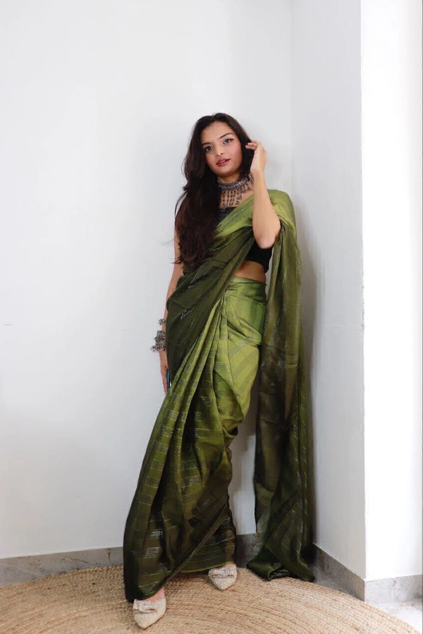 Antique Fashion  Most Beautiful 1 Min Sarees With 3D Padding Shaded Simmer patti - colour 6