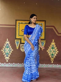 Antique Fashion 1 Beautiful Designer Ruffle saree in Heavy Fox Georgette fabric - colour 1