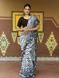 Antique Fashion 1 Beautiful Designer Ruffle saree in Heavy Fox Georgette fabric - colour 2