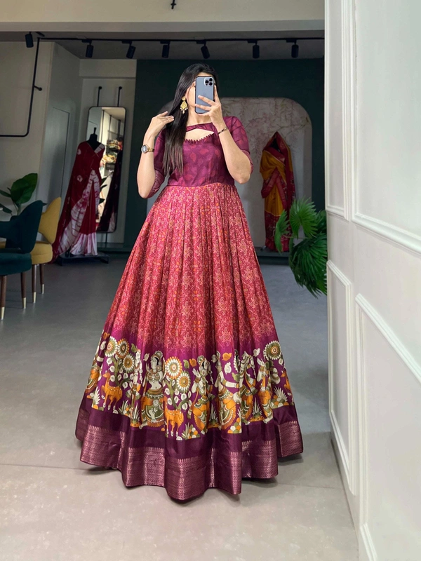 Antique Fashion 1 Adorn yourself in the poetry of print  as the gown weaves dreams of beauty and tradition  - wine