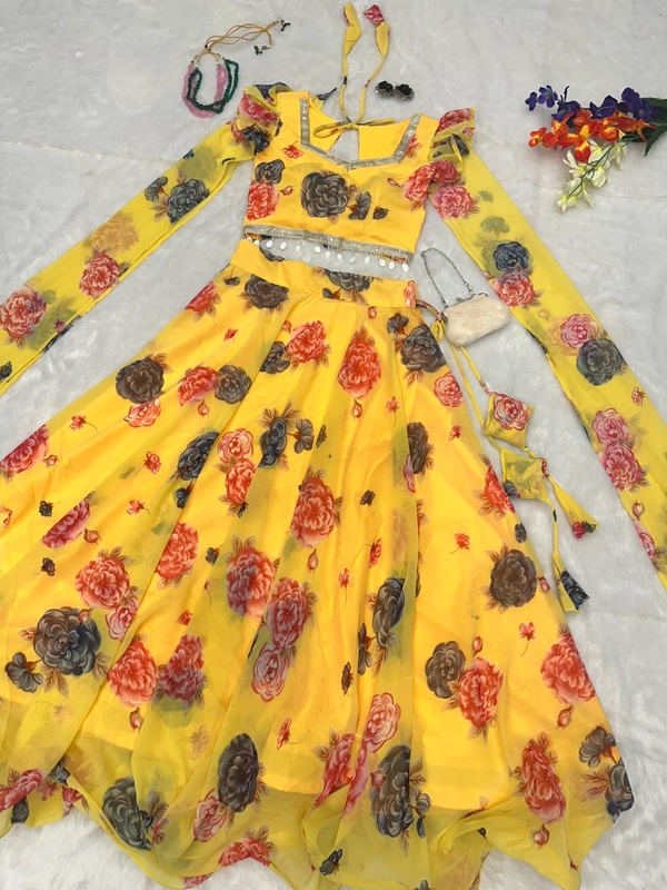Antique Fashion 1 You gonna love elegance with Modern touch  Here we Presenting Exclusive Real shoot kalamkari lehnga Design  - yellow