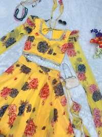 Antique Fashion 1 You gonna love elegance with Modern touch  Here we Presenting Exclusive Real shoot kalamkari lehnga Design  - yellow