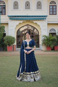 Antique Fashion 1 Rama Coloured Georgette with Sequence Work Woman Designer Party wear Lehenga Choli with Dupatta 
