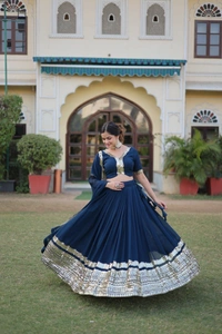 Antique Fashion 1 Rama Coloured Georgette with Sequence Work Woman Designer Party wear Lehenga Choli with Dupatta 