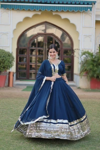 Antique Fashion 1 Rama Coloured Georgette with Sequence Work Woman Designer Party wear Lehenga Choli with Dupatta 