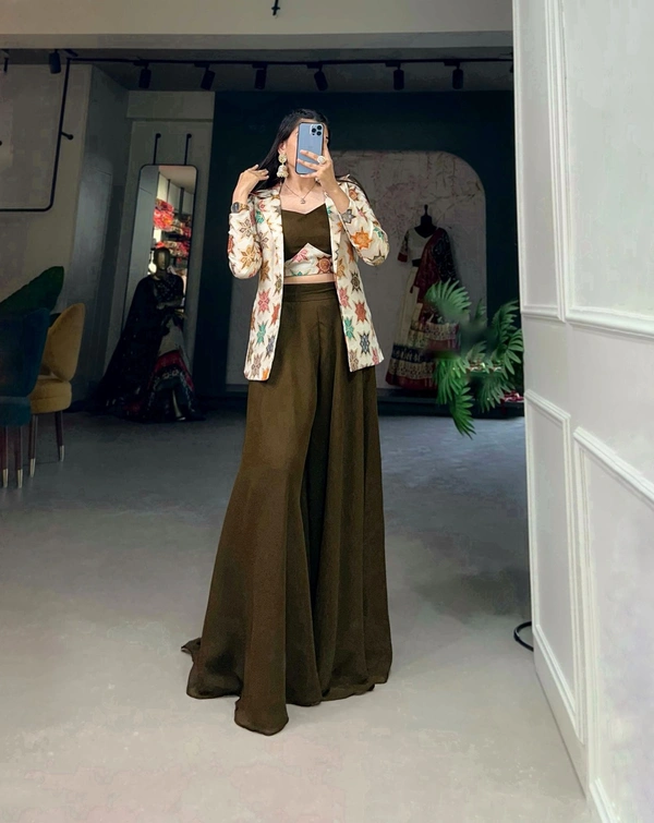 Antique Fashion 1 Plazo With Shrug - colour 1, Xl (42)