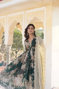 Antique Fashion 1 ALIA CUT GOWN WITH DUPATTA SET  - Xl (42)