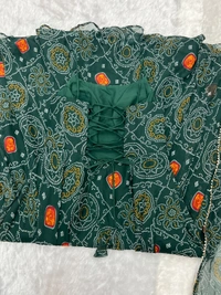Antique Fashion 1 PURE SOFT LIGHTWEIGHT CHIFFON BANDHEJ FULLY FLAIR GOWN,DUPPTA ,PENT SET READY TO WEAR FULLY STTICHED* - Xs (34)