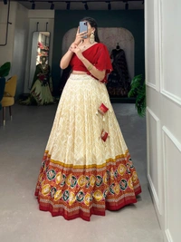 Antique Fashion 1 Embrace the heritage of Tussar silk  embrace the allure of patola prints and let your style tell a story of grace and sophistication 