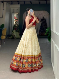 Antique Fashion 1 Embrace the heritage of Tussar silk  embrace the allure of patola prints and let your style tell a story of grace and sophistication 