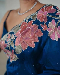 Antique Fashion 1 Heavy Rangoli with Multi embroidery thread work ,zari and Sequence work with  rivet work pari diamond and cutwork border*