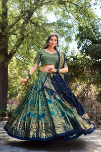 Antique Fashion 1 Be a trendsetter in our one of a kind Kalamkari Tussar Silk Lehenga  designed to make you shine with unmatched uniqueness  - colour 2