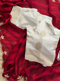 Antique Fashion 1 Exclusive  elegant launch for fancy collection perfect for any function  light weight chiffon pure viscose  hand work saree and viscose blouse  - colour 1