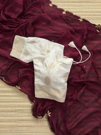 Antique Fashion 1 Exclusive  elegant launch for fancy collection perfect for any function  light weight chiffon pure viscose  hand work saree and viscose blouse  - colour 3