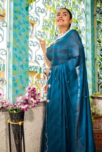 Antique Fashion 1 Exclusive  elegant launch for fancy collection perfect for any function  light weight chiffon pure viscose  hand work saree and viscose blouse  - colour 6