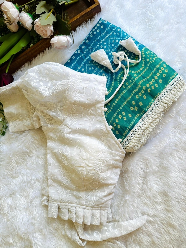Antique Fashion 1 Exclusive  elegant launch for summer collection perfect for any occasion linen mul mul  cotton with border  saree with georgette blouse  - colour 1