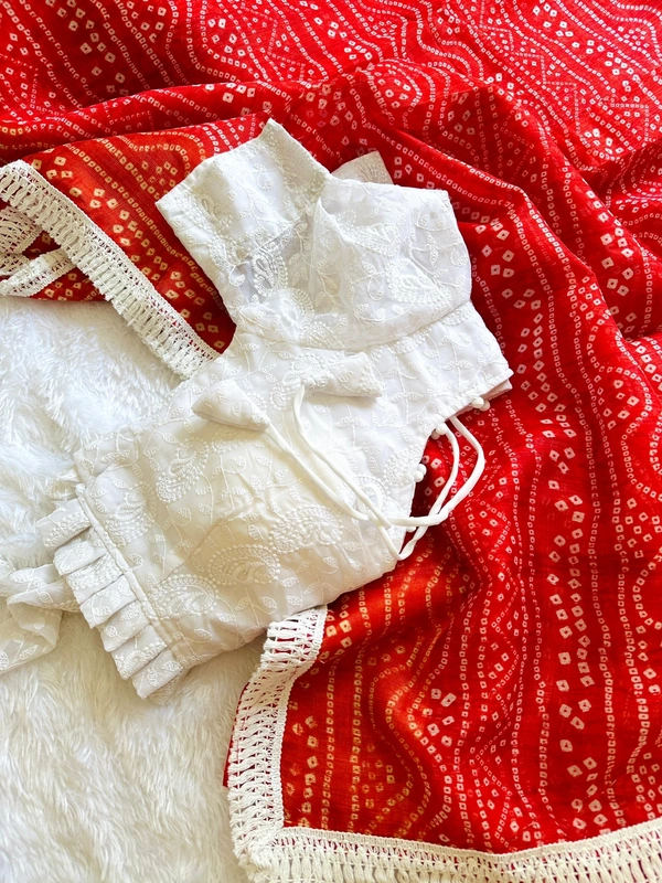 Antique Fashion 1 Exclusive  elegant launch for summer collection perfect for any occasion linen mul mul  cotton with border  saree with georgette blouse  - colour 2