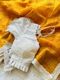 Antique Fashion 1 Exclusive  elegant launch for summer collection perfect for any occasion linen mul mul  cotton with border  saree with georgette blouse  - colour 5