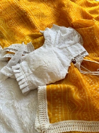 Antique Fashion 1 Exclusive  elegant launch for summer collection perfect for any occasion linen mul mul  cotton with border  saree with georgette blouse  - colour 5