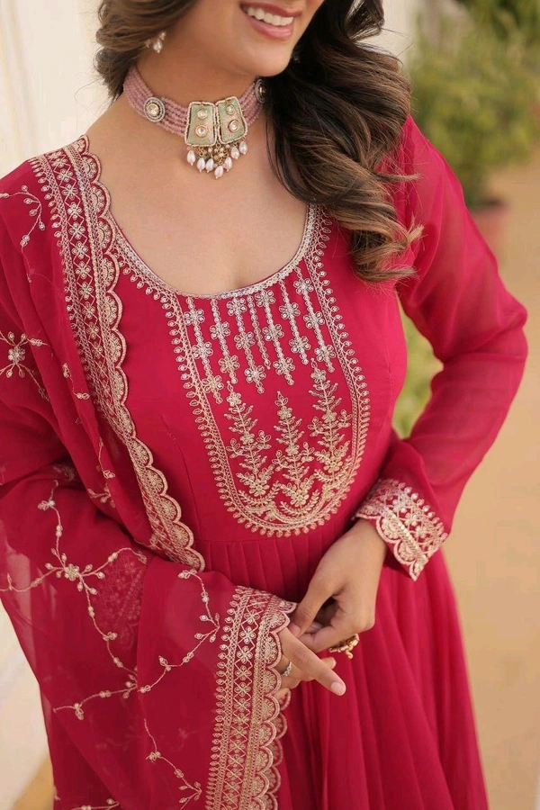 Antique Fashion 1 GOWN WITH DUPATTA COLLECTIONS 2024 - pink, xl (42)