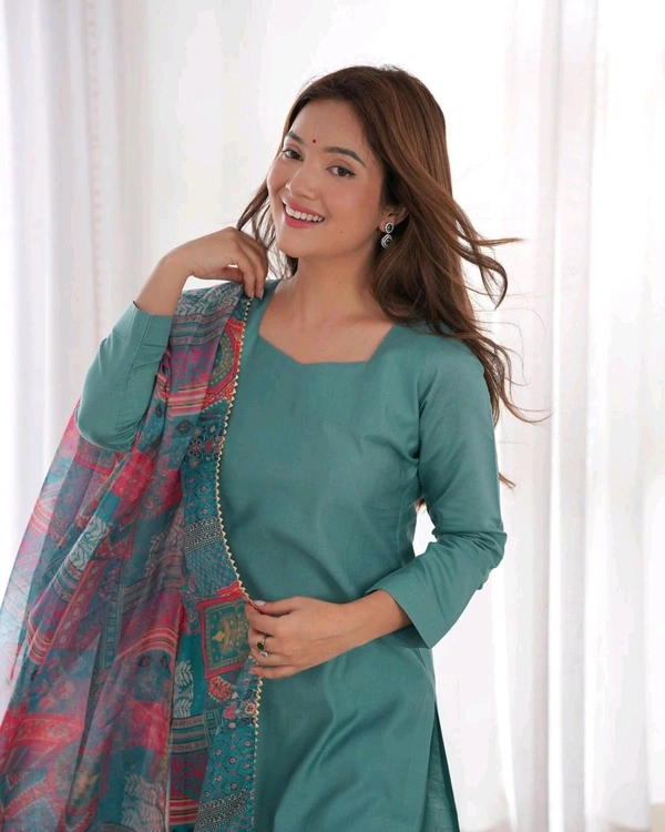 Antique Fashion 1 NEW SUMMER WEAR AND OFFICE WEAR PURE SOFT HEAVY VISCOSE STRAIGHT FIT KURTA WITH DUPPTA SET PENT READY TO WEAR  - Xl (42), colour 2
