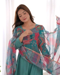 Antique Fashion 1 NEW SUMMER WEAR AND OFFICE WEAR PURE SOFT HEAVY VISCOSE STRAIGHT FIT KURTA WITH DUPPTA SET PENT READY TO WEAR  - M (38), colour 2