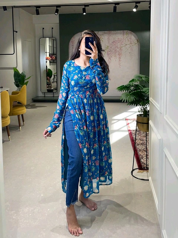 Antique Fashion 1 Salwar Suit looking majestic in our fit Naira cut kurti which will make you fill always pretty   - Boston Blue, M (38)