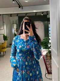Antique Fashion 1 Salwar Suit looking majestic in our fit Naira cut kurti which will make you fill always pretty   - Boston Blue, M (38)
