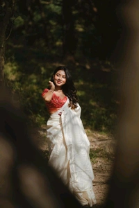 Antique Fashion 1 This manipuri Tussar saree is paired with patola print blouse the saree is just perfect attire for any kind of event   - white