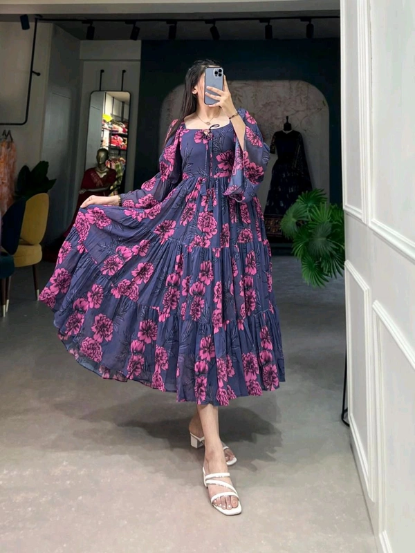 Antique Fashion 1 The georgette Floral Print Frock That Will Make You Stand Out from the Crowd  - colour 2