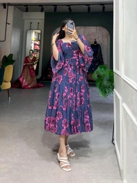 Antique Fashion 1 The georgette Floral Print Frock That Will Make You Stand Out from the Crowd  - colour 2
