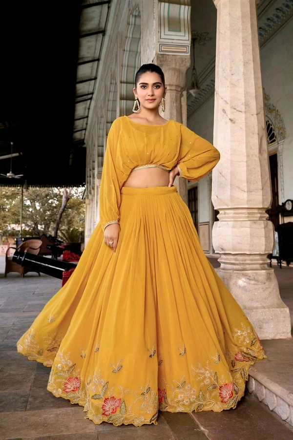 Antique Fashion 1 Flaunt Your Flair with Georgette Co ord Set Embroidered to Perfection a Captivating Confluence of Tradition and Trend  - colour 1