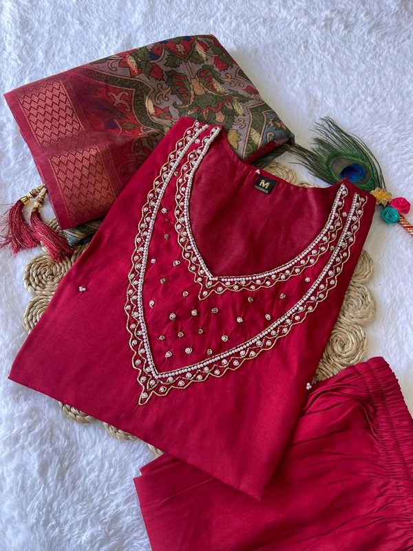 Antique Fashion 1 Designers Kurti Pent Dupatta Set - M (38), colour 1